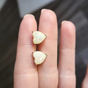 Opal heart earrings + love gift box
